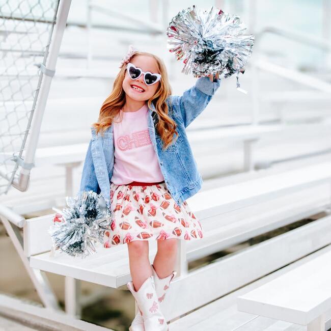 Game Day Football Sequin Patch Denim Jacket, Denim - Sweatshirts - 3