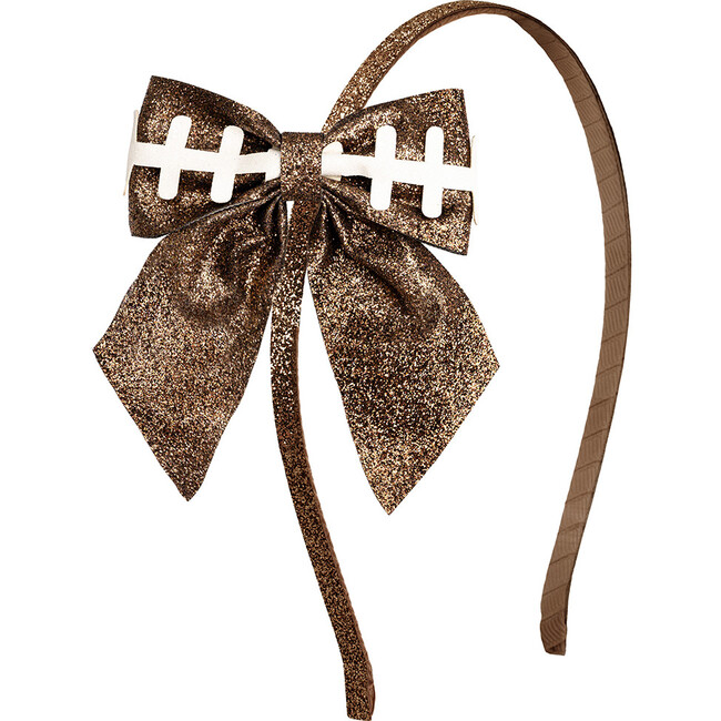 Football Bow Headband, Brown