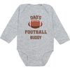 Dad's Football Buddy Long Sleeve Bodysuit, Grey - Onesies - 1 - thumbnail