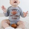 Dad's Football Buddy Long Sleeve Bodysuit, Grey - Onesies - 3