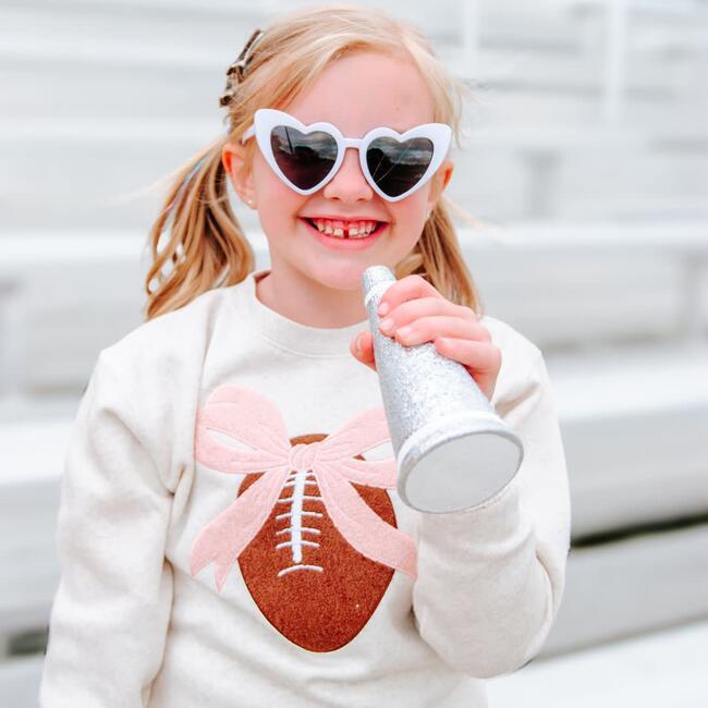 Coquette Football Patch Sweatshirt, Natural - Sweatshirts - 3