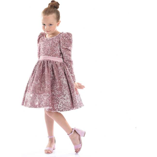 Merribrook Sequin Bow Dress, Pink - Dresses - 3