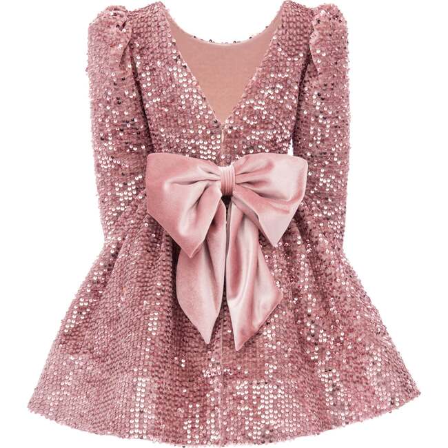 Merribrook Sequin Bow Dress, Pink - Dresses - 4