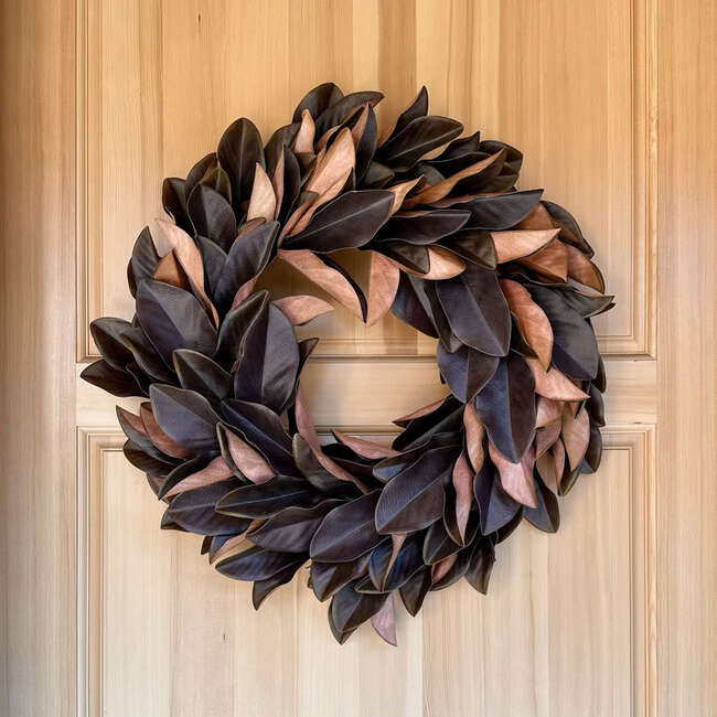 Wreath Magnolia Brown 30in - Wreaths - 2