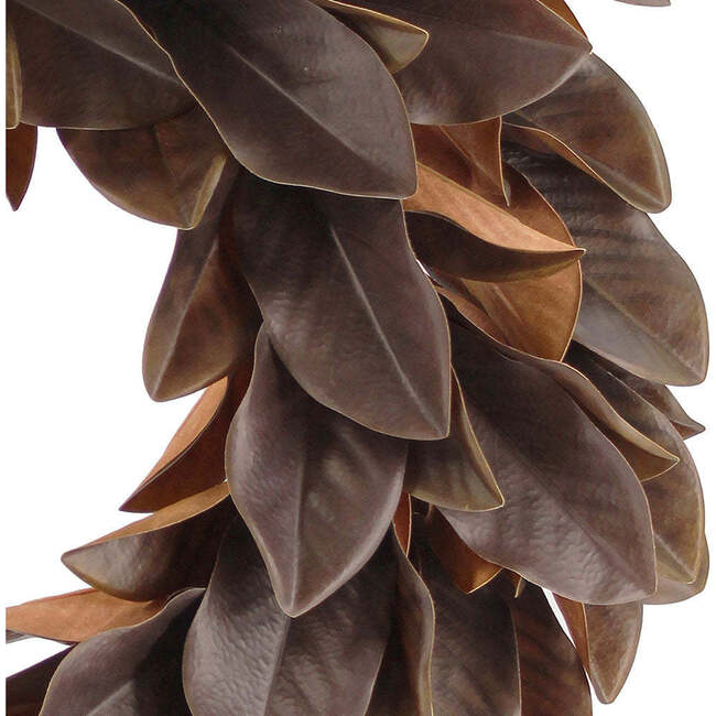 Wreath Magnolia Brown 30in - Wreaths - 3