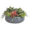 Arrangement Succulent Round Pot Gray 14in - Plants - 1 - thumbnail