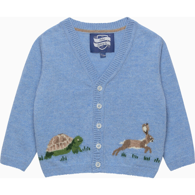 Tortoise And Hare Cardigan, Blue Marl