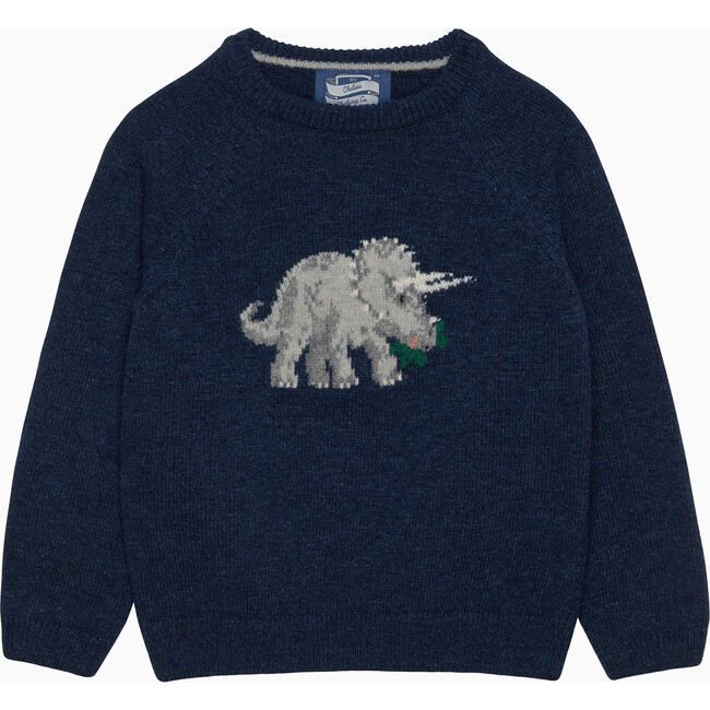 Triceratops Jumper, Denim Blue Marl