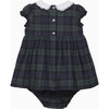 Tartan Reindeer Smocked Dress, Navy Tartan - Dresses - 2