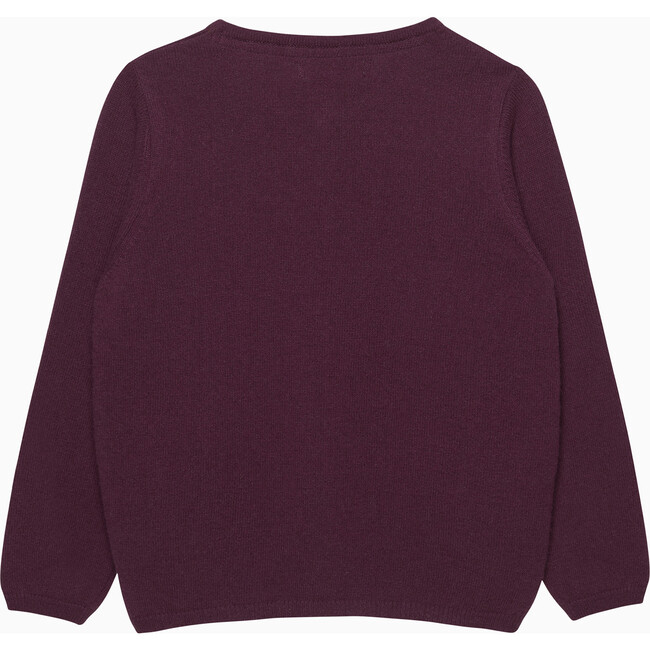 Velvet Bow Cardigan , Claret - Cardigans - 2