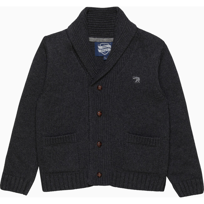 Stanley Shawl Collar Cardigan , Charcoal Marl