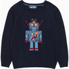 Robbie Robot Jumper, Navy - Sweaters - 1 - thumbnail