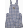 Puppy Alfie Bib Shorts, Blue Check - Rompers - 1 - thumbnail