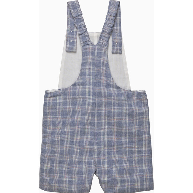 Puppy Alfie Bib Shorts, Blue Check - Rompers - 2