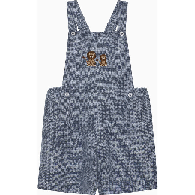 Lion Alfie Bib Shorts, Blue Herringbone
