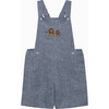 Lion Alfie Bib Shorts, Blue Herringbone - Rompers - 1 - thumbnail