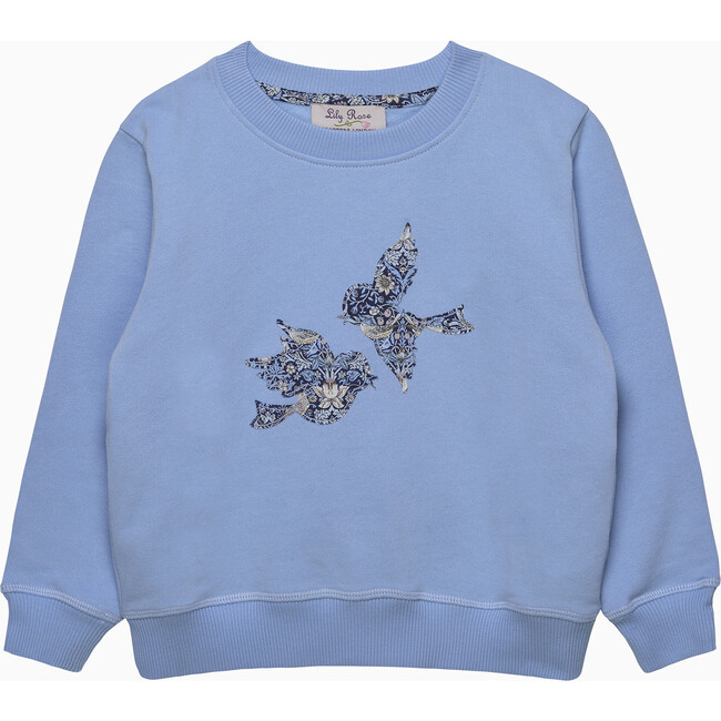 Kids Strawberry Thief Birds Sweatshirt, Blue/ Strawberry Thief