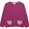 Kids Emma & Georgina Heart Cardigan, Pink/Bright Pink - Cardigans - 1 - thumbnail