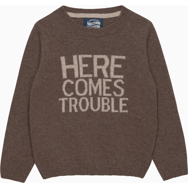 Here Comes Trouble Jumper, Brown Marl