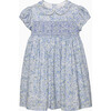 Kids Arabella Floral Smocked Dress, Blue Floral - Dresses - 1 - thumbnail