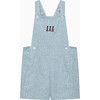 Guardsman Alfie Bib Shorts, Pale Blue Herringbone - Rompers - 1 - thumbnail