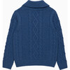 Finn Shawl Collar Jumper, Denim Blue Marl - Sweaters - 2