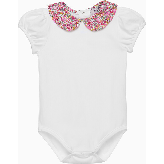 Emma & Georgina Pie Crust Collar Body, White/Bright Pink