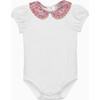 Emma & Georgina Pie Crust Collar Body, White/Bright Pink - Onesies - 1 - thumbnail