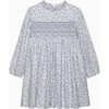 Edie Rose Floral Smocked Dress, Pale Blue Floral - Dresses - 1 - thumbnail