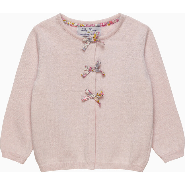Claire Aude Bow Cardigan, Pink/Claire Aude
