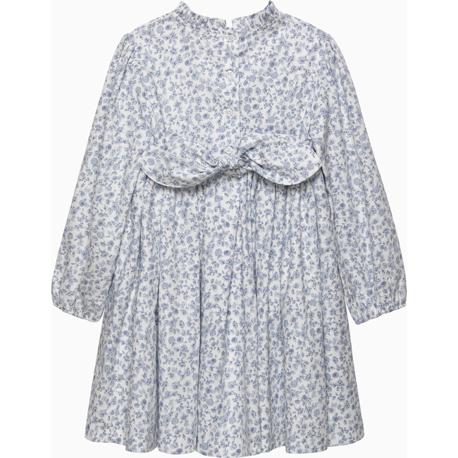 Edie Rose Floral Smocked Dress, Pale Blue Floral - Dresses - 2