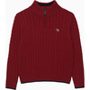 Christopher Half Zip, Red - Sweaters - 1 - thumbnail