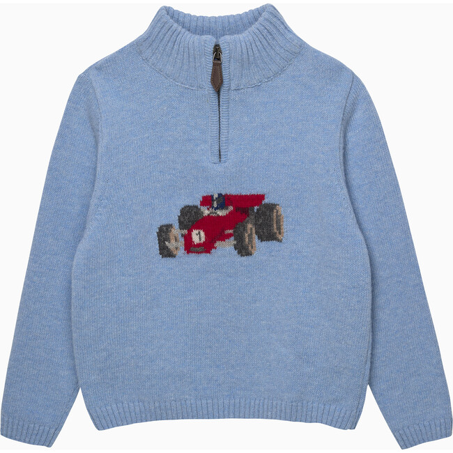 Charles Car Half Zip, Blue Marl