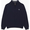 Calum Half Zip, Navy - Sweaters - 1 - thumbnail