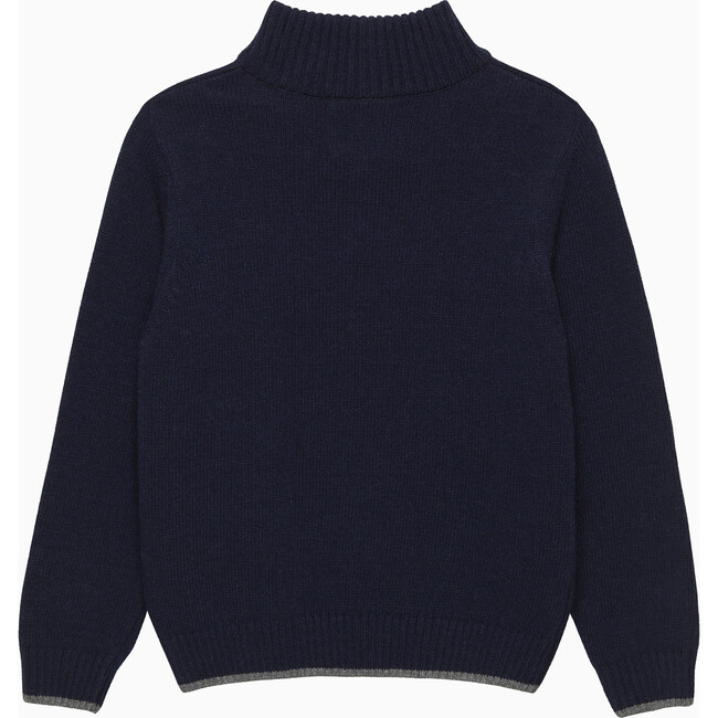 Calum Half Zip, Navy - Sweaters - 2
