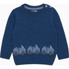 Benji Car Jumper, Denim Blue Marl - Sweaters - 1 - thumbnail
