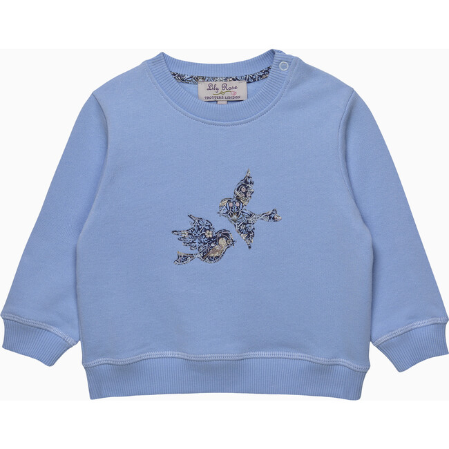 Baby Strawberry Thief Birds Sweatshirt, Blue/ Strawberry Thief
