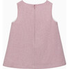Baby Georgina Bow Dress, Pink Herringbone - Dresses - 2