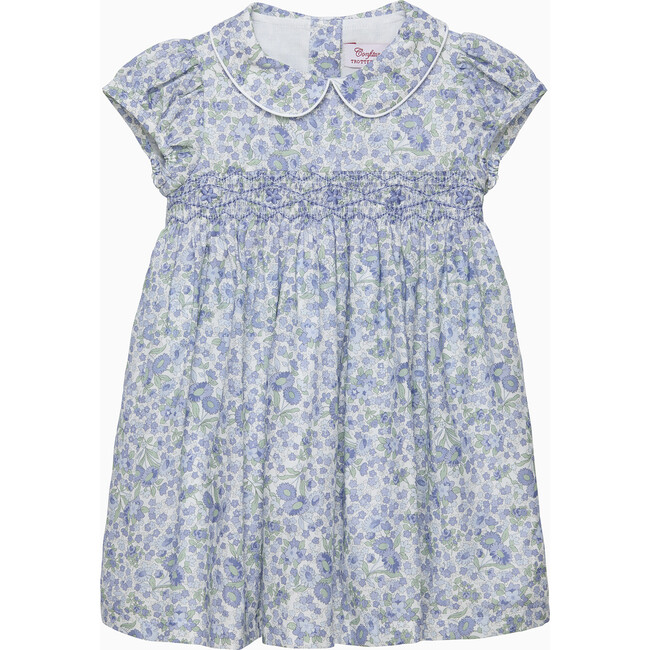Baby Arabella Floral Smocked Dress, Blue Floral