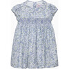 Baby Arabella Floral Smocked Dress, Blue Floral - Dresses - 1 - thumbnail