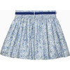 Arabella Floral Skirt With Belt, Blue Floral - Skirts - 2