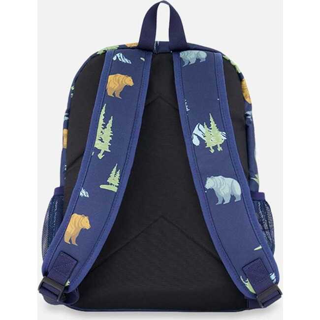 Little Kids Backpack, Navy Animal Print - Backpacks - 3