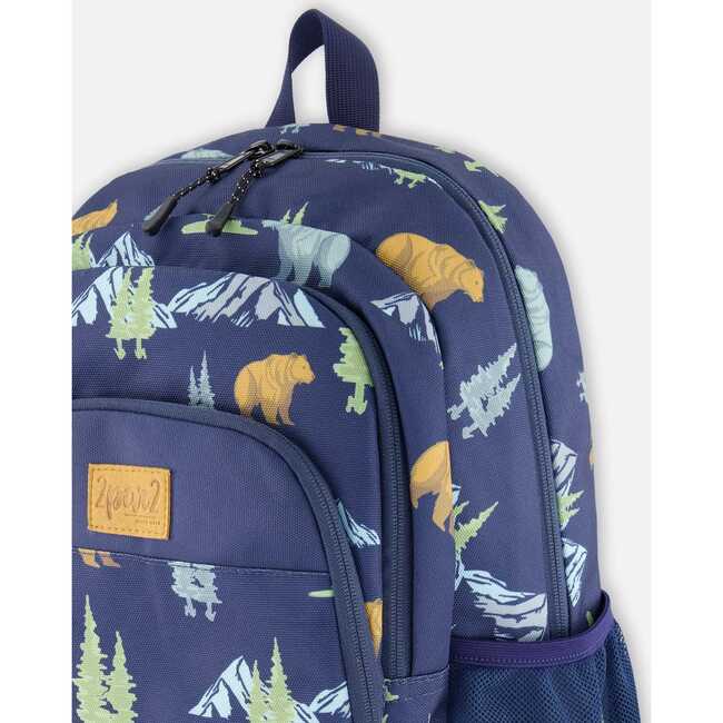 Little Kids Backpack, Navy Animal Print - Backpacks - 4