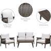 Teamson Home Outdoor Conversation Set with Thick Cushions & Solid Acacia Frame - Outdoor Home - 3