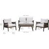Teamson Home Outdoor Conversation Set with Thick Cushions & Solid Acacia Frame - Outdoor Home - 6