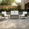 Teamson Home Outdoor Conversation Set with Thick Cushions & Solid Acacia Frame - Outdoor Home - 7