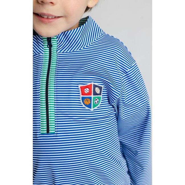 Stripe Performance Knit Half Zip With Sports Crest - Sweatshirts - 2
