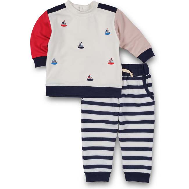 French Terry Knit Set With Saliboats