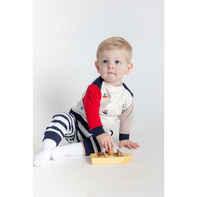 French Terry Knit Set With Saliboats - Mixed Apparel Set - 2