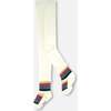 Striped Footed Knit Tights, Off-White - Tights - 1 - thumbnail